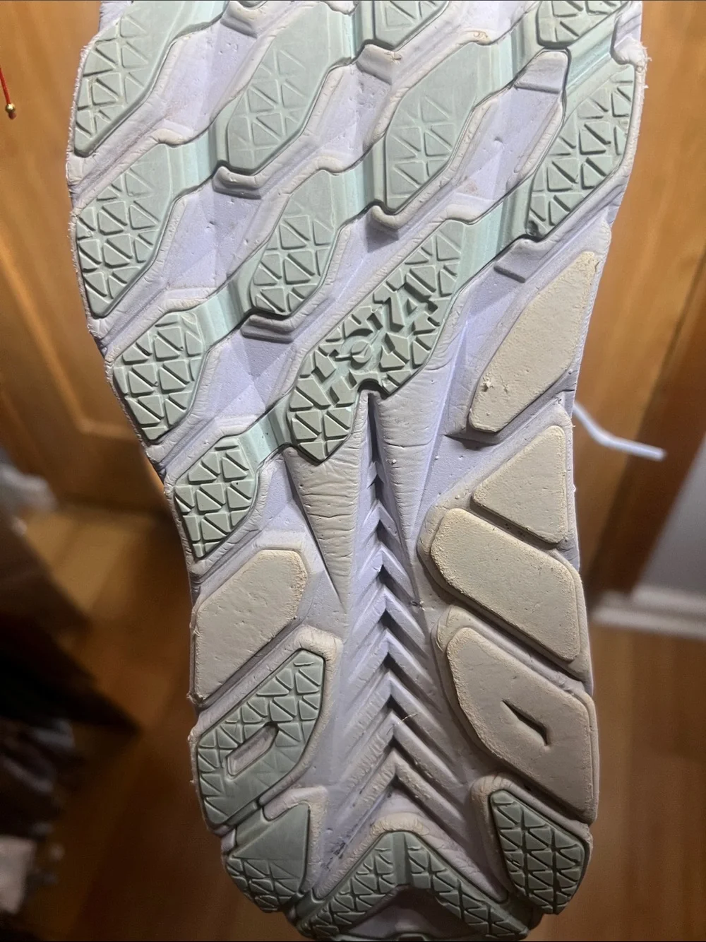 Hoka Women's Pale Blue Running Shoes with Mint Toe Accents